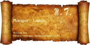Manger Tamás névjegykártya